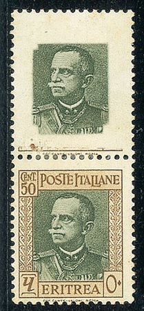 COLONIE E POSSEDIMENTI - 1931 - 50 cent - coppia con pezzo superiore senza...