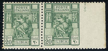 COLONIE E POSSEDIMENTI - 1926 - 20 cent Sibilla - coppia con non dentellato a...