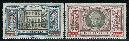 COLONIE E POSSEDIMENTI - 1924 - Manzoni - serie completa - 6 valori - gomma...