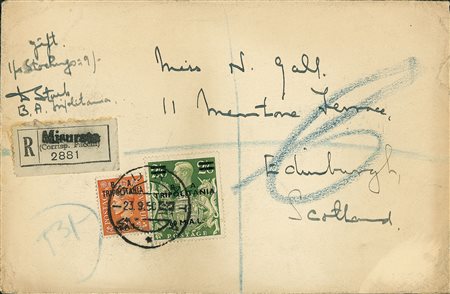 COLONIE OCCUPAZIONI STRANIERE - B.A. Tripolitania - Raccomandata da Misurata...