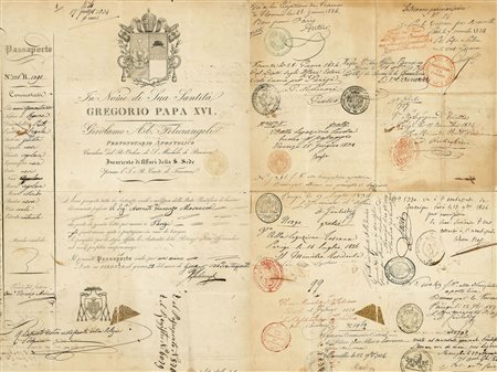 PREFILATELICHE-FRANCHIGIE-DOCUMENTI - 1834 - Passaporto Pontificio per Parigi...