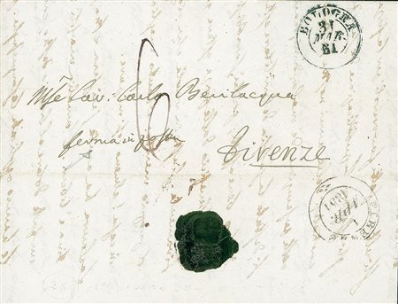 PREFILATELICHE-FRANCHIGIE-DOCUMENTI - Da Bologna 31.3.51 a Firenze 1.4.51 -...