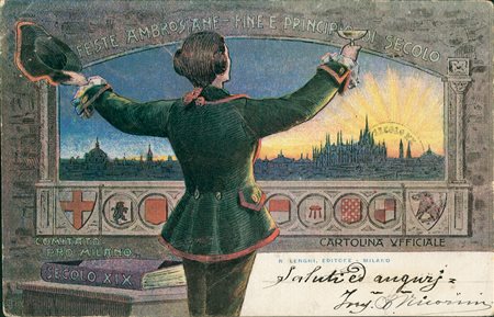 CARTOLINE D'EPOCA - Feste Ambrosiane - Fine e Principio di Secolo - da Milano...