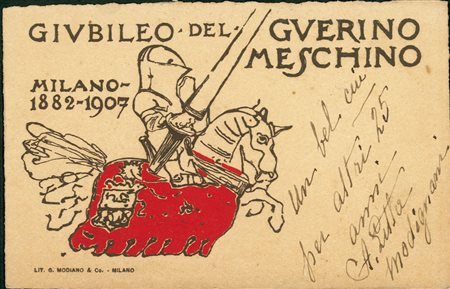 CARTOLINE D'EPOCA - 1907 - Metlicovitz - Giubileo del Guerino Meschino -...
