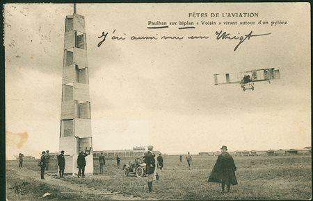 CARTOLINE D'EPOCA - Parigi Festa d’Aviazione - “ho visto anche un Wrigt” -...