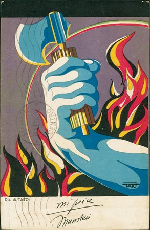 CARTOLINE D'EPOCA - Tato - Fascio Futurista - da Grosseto a Trieste del 13.12.26