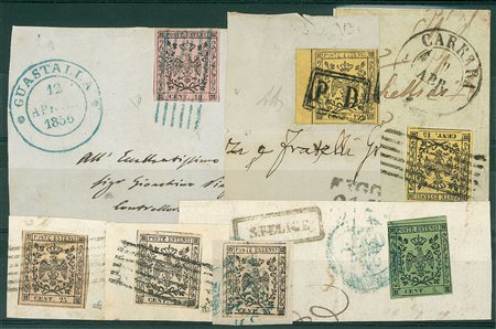 LOTTI VOLUMINOSI - MODENA - Prima Emissione - sette frammenti - qualità in...