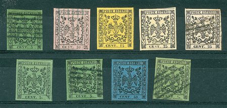 LOTTI VOLUMINOSI - MODENA - Prima Emissione - 4 pezzi nuovi + 5 pezzi usati -...