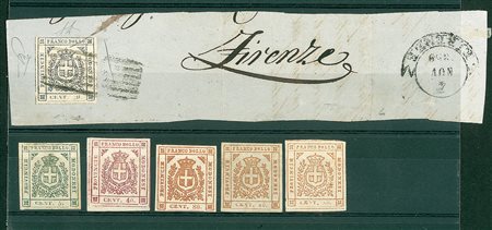 LOTTI VOLUMINOSI - MODENA - Governo Provvisorio - cartoncino con cinque...