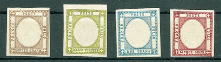 LOTTI VOLUMINOSI - NAPOLI - 1861 - Province Napoletane - 4 pezzi nuovi con...