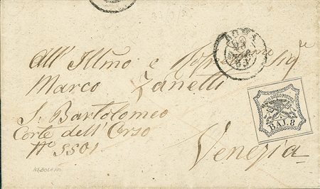 LOTTI VOLUMINOSI - PONTIFICIO - 1852 - due lettere col 5 bai per Napoli + 2...