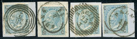 LOTTI VOLUMINOSI - REGNO - Annulli di Lombardo Veneto - sette frammenti col...