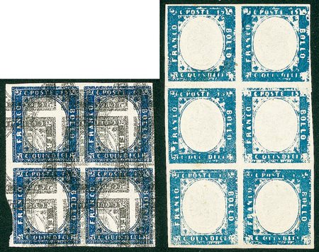 LOTTI VOLUMINOSI - REGNO - 1863 - Prove di Macchina - 15 cent tipo Sardegna -...