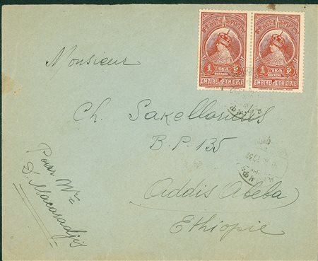 LOTTI VOLUMINOSI - ETIOPIA - 1930/1938 - 46 buste con affrancature ripetute...