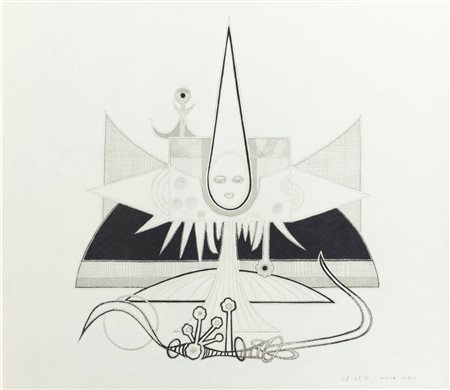 PONTE CORVO (Raffaele Pontecorvo)<BR>Roma 1910 - 1983 Torino<BR>"Figura surreale"