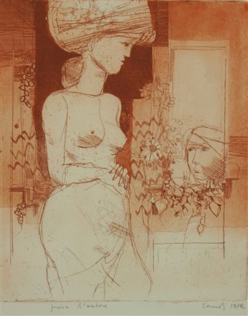 FERNANDO EANDI<BR>Torino 1926 - 2018<BR>"Figure e fiori" 1972