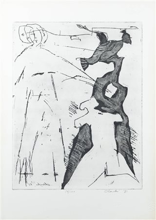 SANDRO CHERCHI<BR>Genova 1911 - 1998 Torino<BR>"Senza titolo" 1971