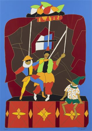 UGO NESPOLO<BR>Mosso Santa Maria (VC) 1941<BR>"Pinocchio -  Il teatro delle marionette"