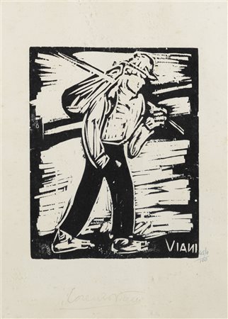 LORENZO VIANI<BR>Viareggio (LU) 1882 - 1936 Ostia (RM)<BR>"Viandante"