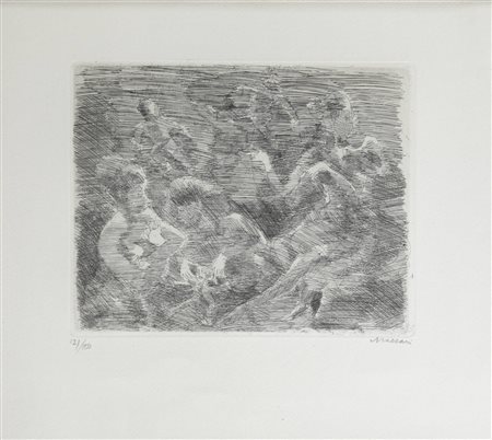 MINO MACCARI<BR>Siena (SI) 1898 - 1989 Roma<BR>"I pulcini" 1957