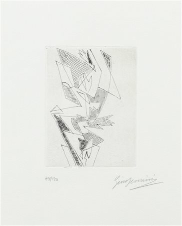 GINO SEVERINI<BR>Cortona (AR) 1883 - 1966 Parigi (Francia)<BR>"Composizione" 1962