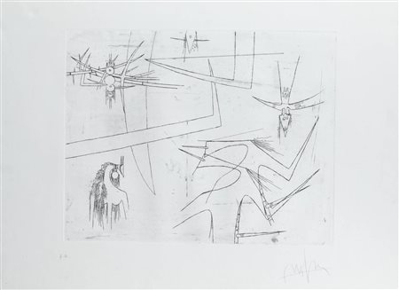WIFREDO LAM<BR>Saugua La Grande (Cuba) 1902- 1982 Parigi<BR>"Senza titolo"