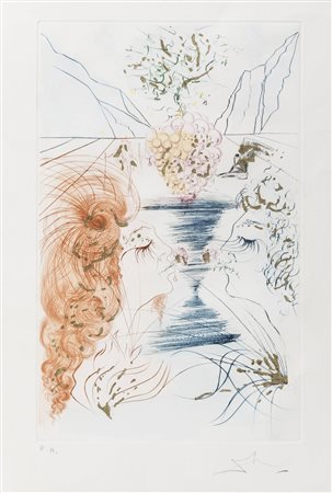 SALVADOR DALI'<BR>Figueres (Spagna) 1904 - 1989<BR>"The Kiss" 1971