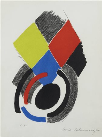 SONIA DELAUNAY Ucraina 1885 - 1979 Parigi "Composizione" 1962