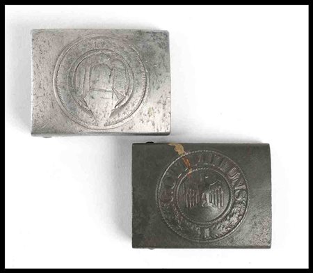 GERMANIA, III Reich
Lotto di 2 fibbie denazifichate