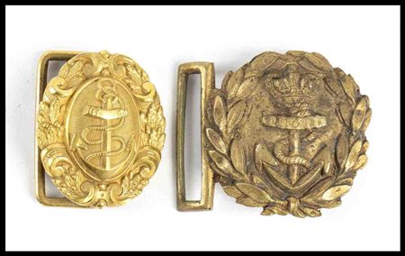 ITALIA, FRANCIA
Lotto di due fibbie di marina