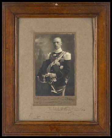 ITALIA, Regno
Ritratto ufficiale di Alberto di Savoia, con dedica ed autografo