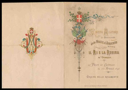 ITALIA, Regno

Rivista militare in occasione delle Nozze d'argento delle loro maestà Il Re e la Regina d'Italia 