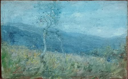Bersani Stefano (Melegnano 1872-1914) Paesaggio olio su tavola cm.20x32...