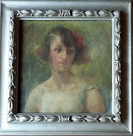 Anonimo Ritratto femminile, Inizi XX secolo olio su tela cm.44x44