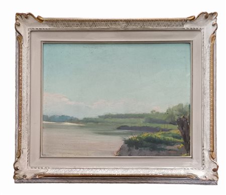 Giacobbi Ernesto (Mortizza 1981-1964) Paesaggio olio su tavola cm.35x45...
