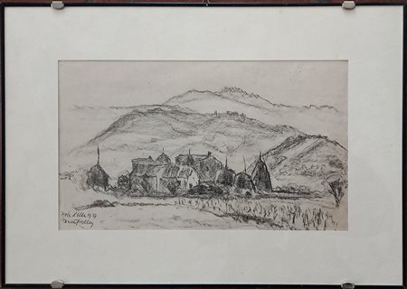 Fiedler Toni (Anton) (1825-1855) Veduta dell'isola d'Elba 1937 matita su...