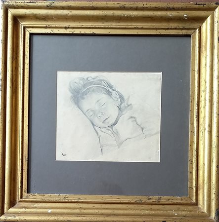 Prati Pia Bambina matita su carta cm.16x20 firmato in basso