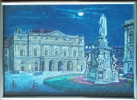 Colombo Guido Tre tempere su carta raffiguranti vedute di Milano cm.35x50...