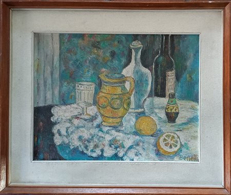 Benetti Livio (Trento 1915-1987) Natura morta olio su tela cm.35x45 firmato...