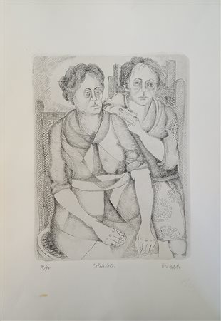 Melotto Vito (Verona 1928) Amiche litografia cm.50x35 esemplare 71/90 firmato...