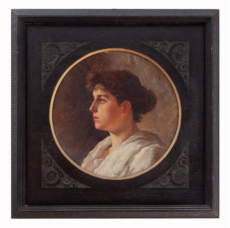 Volpe Italia del Sud XIX - XX Sec. .Ritratto femminile di profilo 