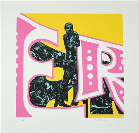 Gianni Bertini (1922 - 2010) ER, 1980 litografia, cm 60x60; es. 26/100 firma...