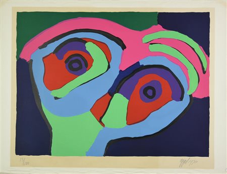Karel Appel (1921 - 2006) SENZA TITOLO, 1970 litografia, cm 70x80; es. 13/100 firma...