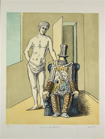 Giorgio De Chirico (1888 - 1978) IL RIPOSO DELL'ARCHEOLOGO, 1970 litografia,...