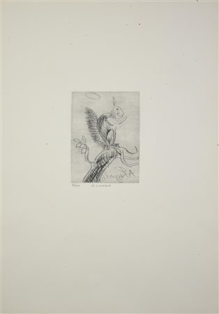 Antonio Ligabue (1899 - 1965) SCOIATTOLO puntasecca, cm 20x15, su foglio cm...