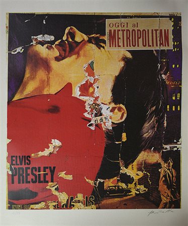 Mimmo Rotella (1918 - 2006) METROPOLITAN, 2002 serigrafia e decollage, cm...