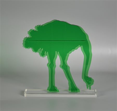 Gino Marotta (1935 - 2012) STRUZZO, 2010 scultura in metacrilato, cm 19x18x3...