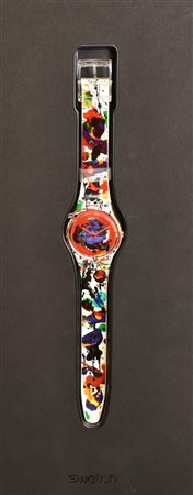 OROLOGIO SWATCH, 1992 edizione speciale completa di litografia di Sam Francis...
