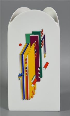 Marcello Morandini (1940) VASO ALPHABET ceramica, cm 23x11,5x11,5 firma...