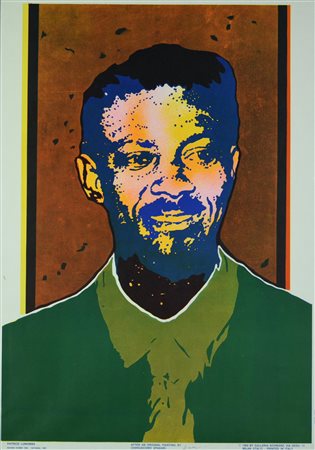 Giangiacomo Spadari (1938 - 1997) PATRICE LUMUMBA stampa tipografica, cm...